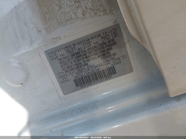 Продажа на аукционе авто 2023 Nissan Versa 1.6 Sv Xtronic Cvt, vin: 3N1CN8EV4PL873204, номер лота: 45940237
