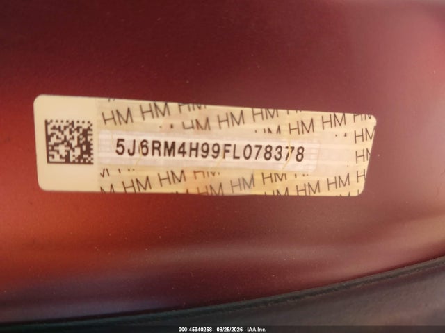 Honda Cr-v Touring 2015 5J6RM4H99FL078378 Image 9