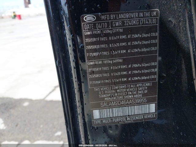 Продажа на аукционе авто 2010 Land Rover Lr4, vin: SALAM2D46AA539955, номер лота: 45940446