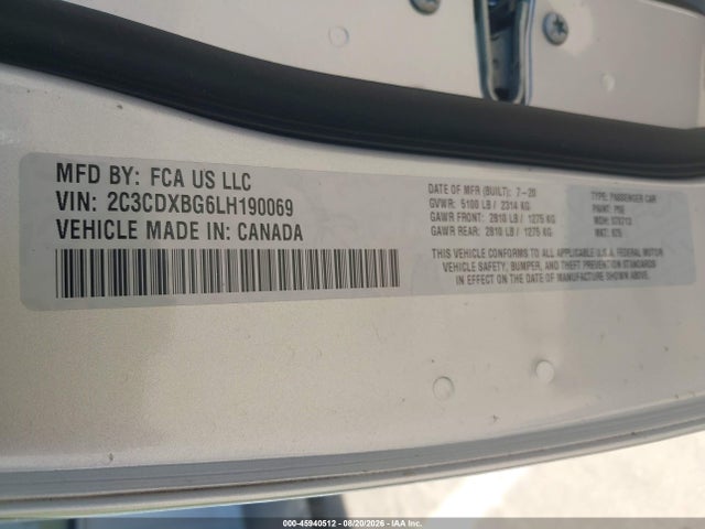 Dodge Charger Sxt Rwd 2020 2C3CDXBG6LH190069 Image 9