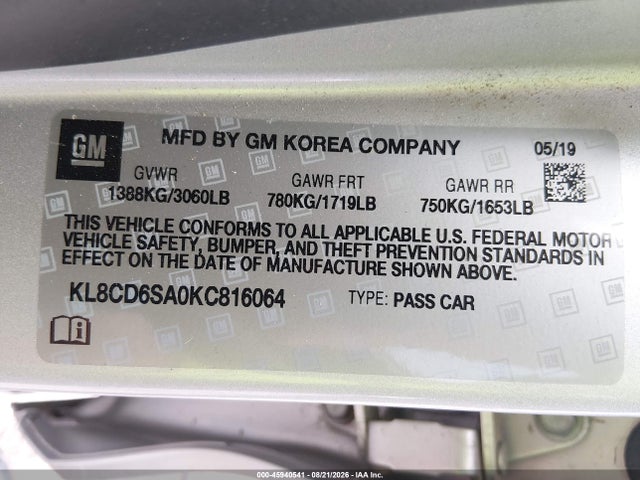 Chevrolet Spark 1lt Cvt 2019 KL8CD6SA0KC816064 Image 9