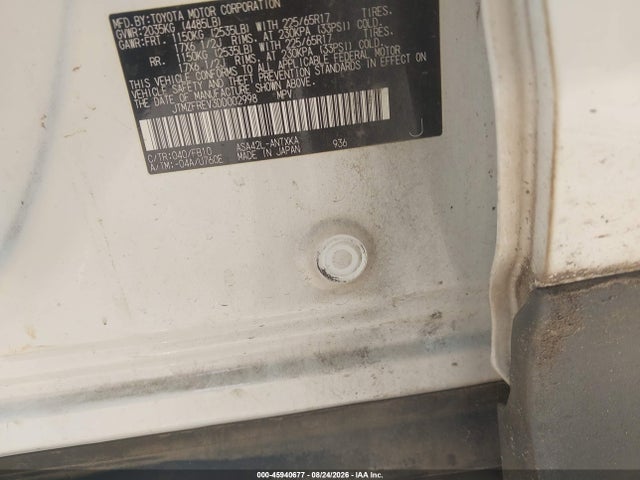 45940677 :رقم المزاد ، JTMZFREV3DD002998 vin ، 2013 Toyota Rav4 Le مزاد بيع