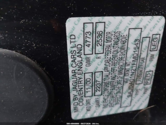 Продажа на аукционе авто 2001 Jaguar S-type 3.0l V6, vin: SAJDA01N21FM01543, номер лота: 45940690