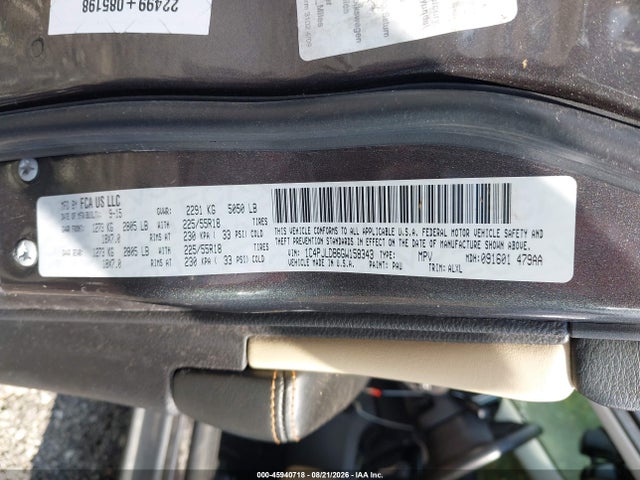 Продажа на аукционе авто 2016 Jeep Cherokee Limited, vin: 1C4PJLDB6GW158343, номер лота: 45940718