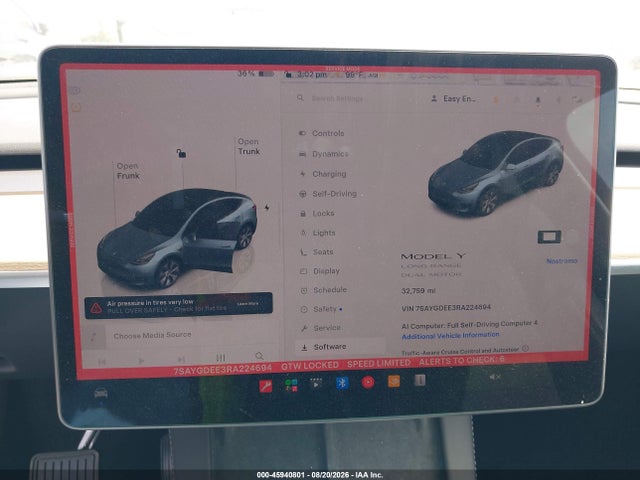 Aukcja sprzedaży 2024 Tesla Model Y Long Range Dual Motor All-wheel Drive, vin: 7SAYGDEE3RA224694, numer aukcji: 45940801