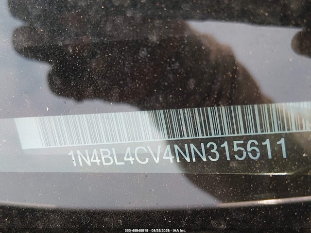 Продажа на аукционе авто 2022 Nissan Altima Sr Fwd, vin: 1N4BL4CV4NN315611, номер лота: 45940815