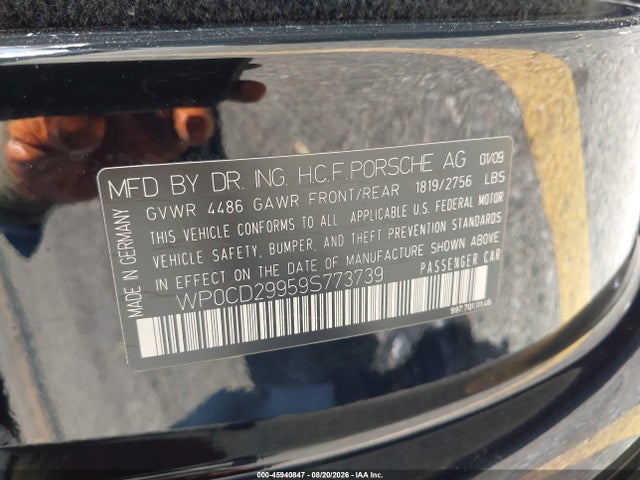 Продажа на аукционе авто 2009 Porsche 911 Turbo, vin: WP0CD29959S773739, номер лота: 45940847