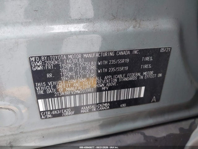 Toyota Rav4 Xle Premium 2021 2T3A1RFV2MW203983 Image 9