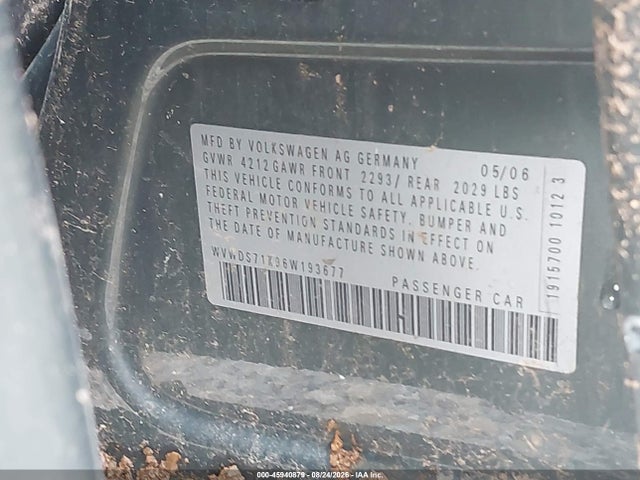 Продажа на аукционе авто 2006 Volkswagen Rabbit 4-door, vin: WVWDS71K96W193677, номер лота: 45940879