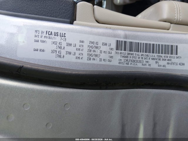 Aukcja sprzedaży 2019 Jeep Grand Cherokee Laredo E 4x4, vin: 1C4RJFAG9KC812613, numer aukcji: 45940896