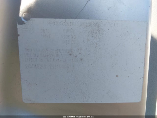 45940913 :رقم المزاد ، 2G4WC532151199031 vin ، 2005 Buick Lacrosse Cx مزاد بيع