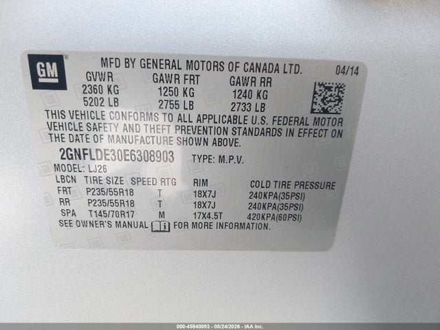 Chevrolet Equinox Ltz 2014 2GNFLDE30E6308903 Image 9