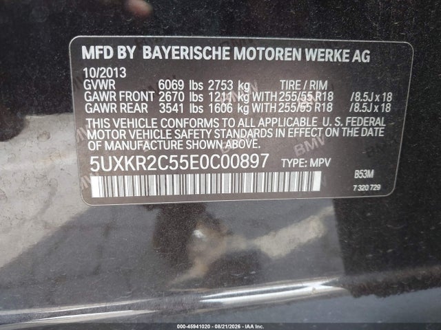 5UXKR2C55E0C00897 BMW X5 Sdrive35i