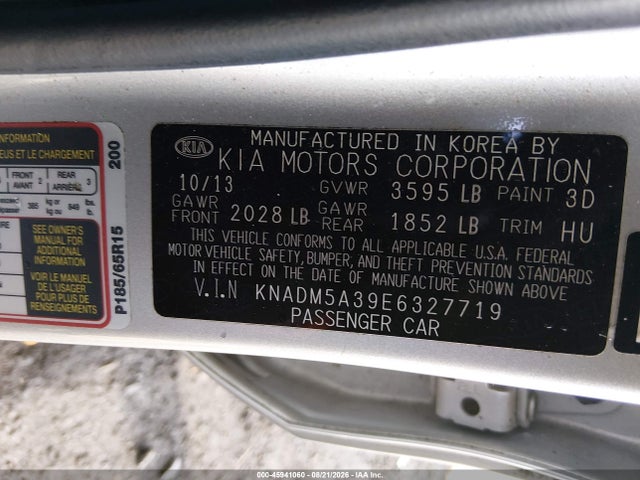 Aukcja sprzedaży 2014 Kia Rio Lx, vin: KNADM5A39E6327719, numer aukcji: 45941060