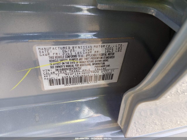 45941064 :رقم المزاد ، 3N1AB8DV3SY364752 vin ، 2025 Nissan Sentra Sr مزاد بيع