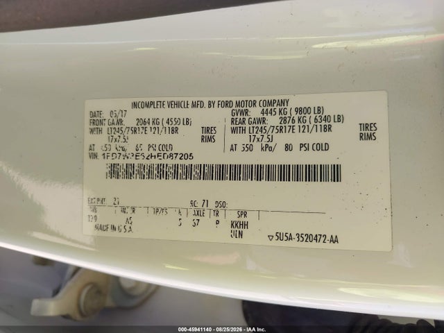 1FD7W3E62HED87205 Ford F-350 Chassis Xl