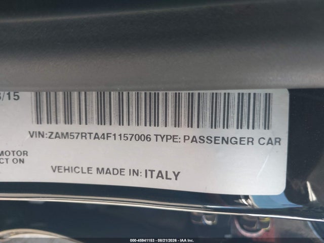 Aukcja sprzedaży 2015 Maserati Ghibli S Q4, vin: ZAM57RTA4F1157006, numer aukcji: 45941153