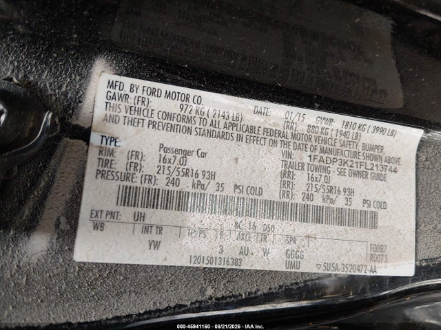 Продаж на аукціоні авто 2015 Ford Focus Se, vin: 1FADP3K21FL213744, номер лоту: 45941160