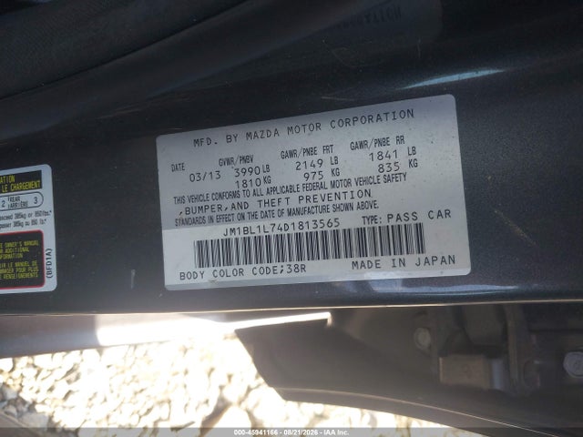 Aukcja sprzedaży 2013 Mazda Mazda3 I Touring, vin: JM1BL1L74D1813565, numer aukcji: 45941166