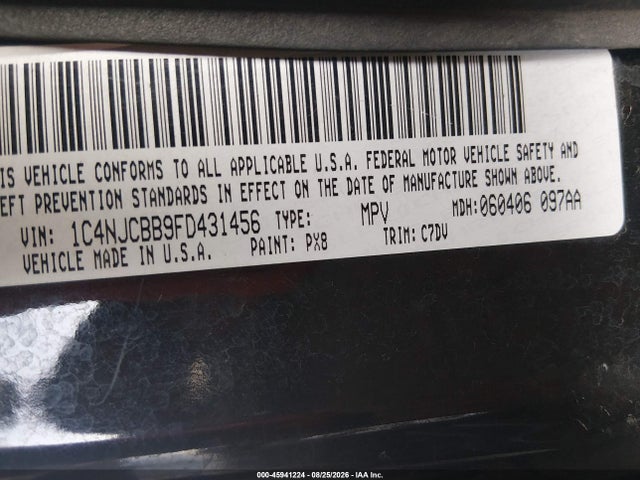 Продажа на аукционе авто 2015 Jeep Compass Sport, vin: 1C4NJCBB9FD431456, номер лота: 45941224