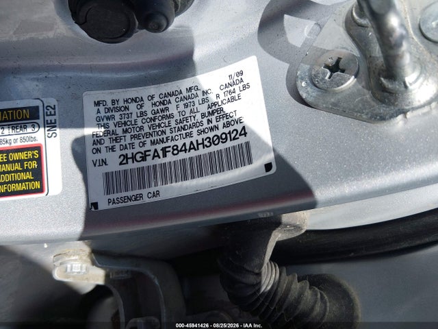 Продаж на аукціоні авто 2010 Honda Civic Ex, vin: 2HGFA1F84AH309124, номер лоту: 45941426