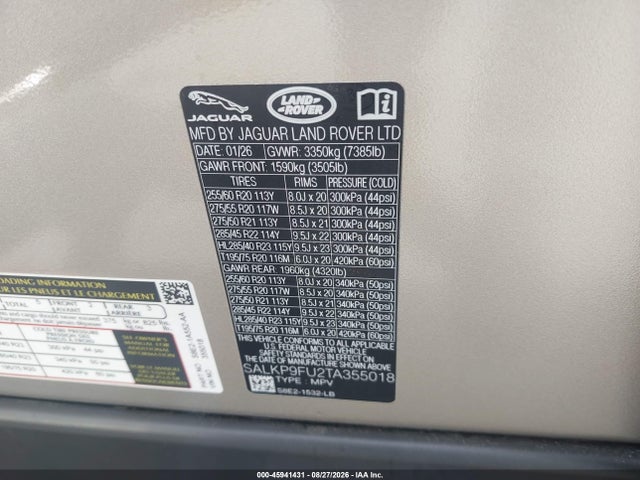 Land Rover Range Rover P400 Se 2026 SALKP9FU2TA355018 Image 9