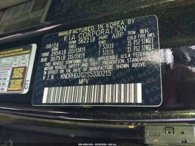 KNDRHDJG2S5330215 KIA Sorento Hybrid Ex