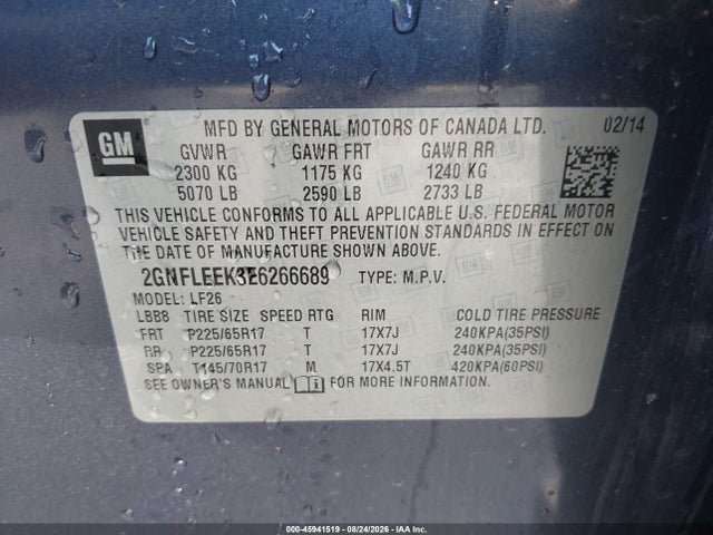 Chevrolet EQUINOX LS 2014 2GNFLEEK3E6266689 Image 9