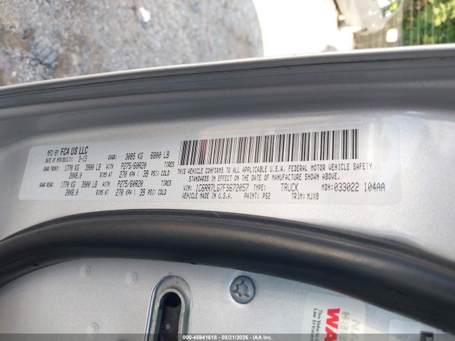 45941618 :رقم المزاد ، 1C6RR7LG7FS672057 vin ، 2015 Ram 1500 Big Horn مزاد بيع