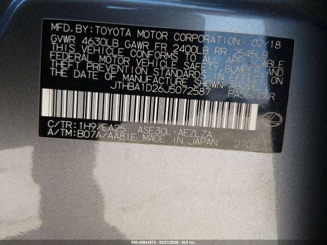 JTHBA1D26J5072587 Lexus IS 300