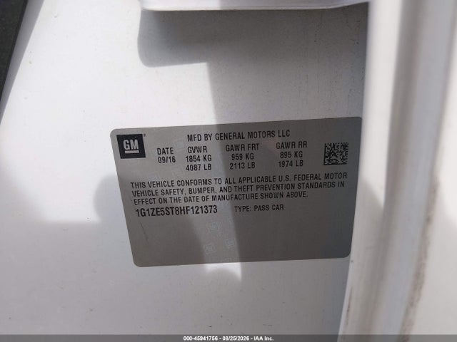 Продажа на аукционе авто 2017 Chevrolet Malibu 1lt, vin: 1G1ZE5ST8HF121373, номер лота: 45941756