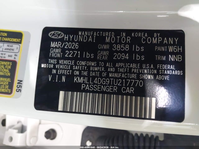 Aukcja sprzedaży 2026 Hyundai Elantra Se, vin: KMHLL4DG9TU217770, numer aukcji: 45941840