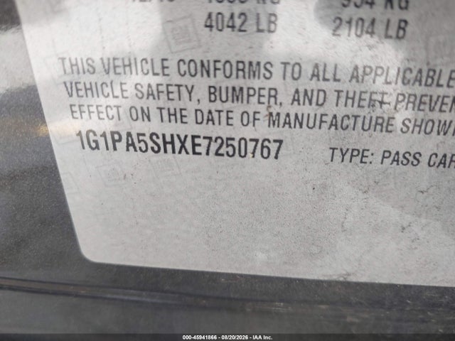 1G1PA5SHXE7250767 Chevrolet Cruze Ls Auto