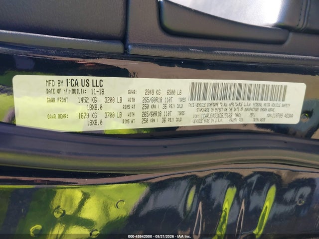 1C4RJEAG3KC615169 Jeep Grand Cherokee Laredo E 4x2