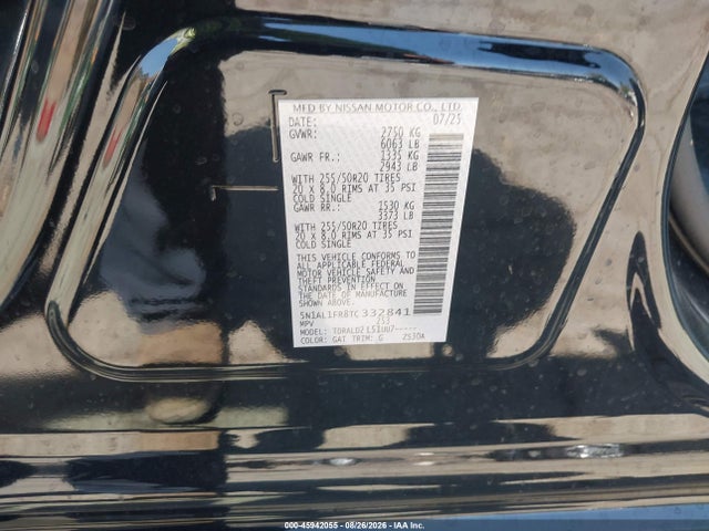 Продаж на аукціоні авто 2026 Infiniti Qx60 Luxe, vin: 5N1AL1FR8TC332841, номер лоту: 45942055