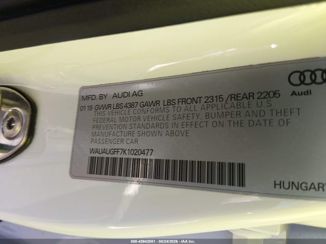 WAUAUGFF7K1020477 Audi A3 40 Premium/40 Titanium Premium