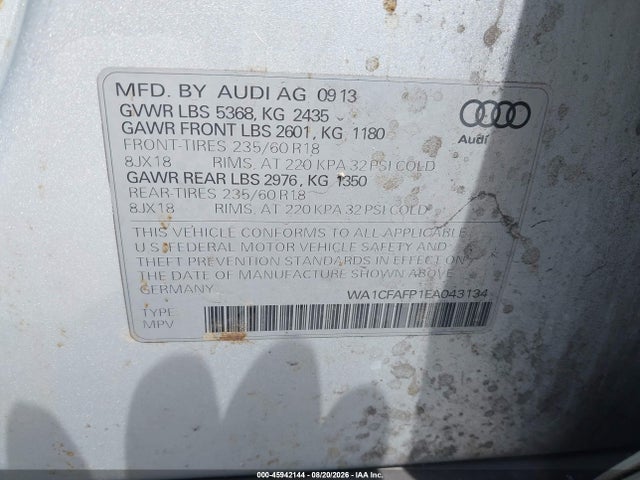 Audi Q5 2.0t Premium 2014 WA1CFAFP1EA043134 Image 9