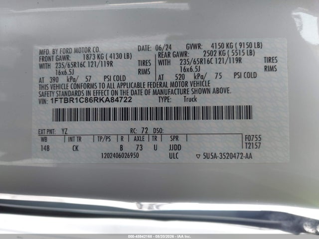 1FTBR1C86RKA84722 Ford Transit-250