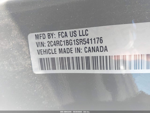 Продаж на аукціоні авто 2025 Chrysler Pacifica Select, vin: 2C4RC1BG1SR541176, номер лоту: 45942208