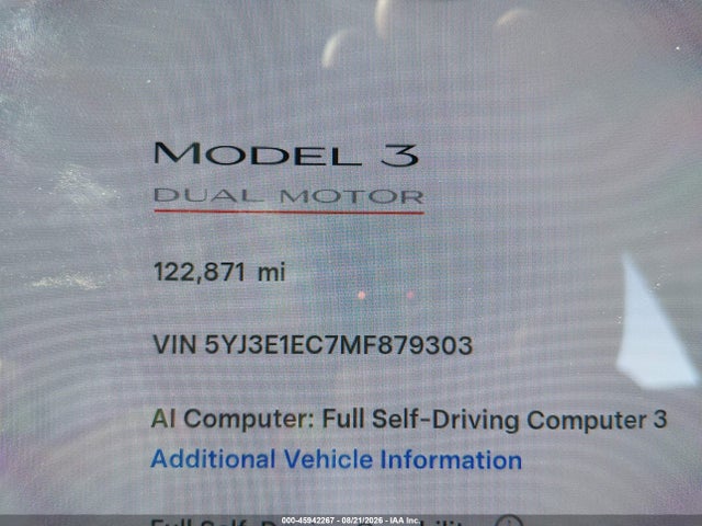 Tesla Model 3 Performance Dual Motor All-wheel Drive 2021 5YJ3E1EC7MF879303 Image 7
