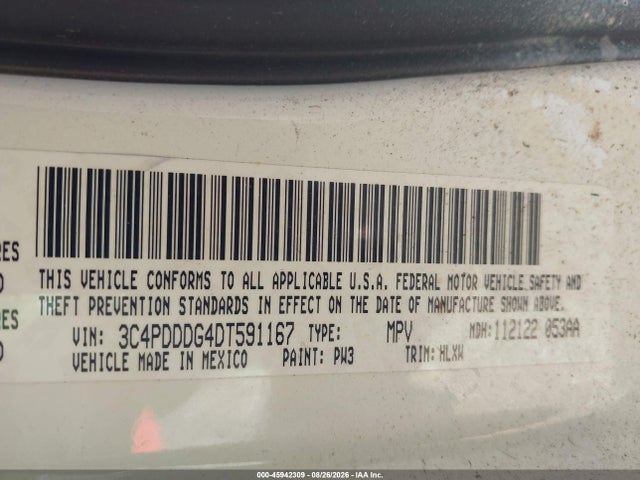 45942309 :رقم المزاد ، 3C4PDDDG4DT591167 vin ، 2013 Dodge Journey Crew مزاد بيع