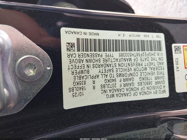 2026 Honda Civic Sport მანქანა იყიდება აუქციონზე, vin: 2HGFE2F58TH533385, აუქციონის ნომერი: 45942341