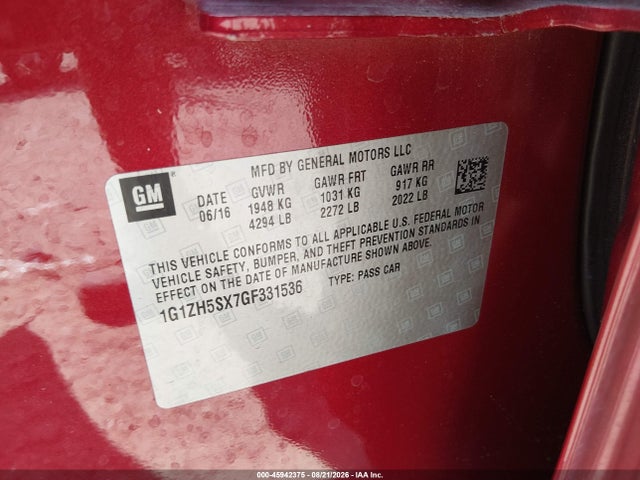 1G1ZH5SX7GF331536 Chevrolet Malibu Premier