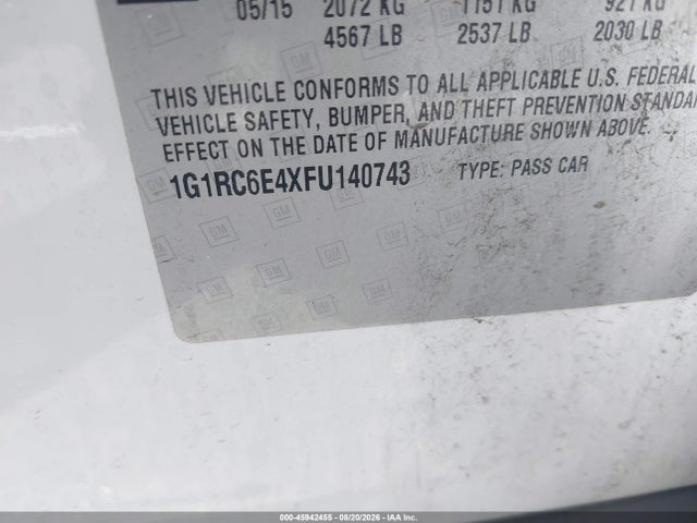 Chevrolet Volt 2015 1G1RC6E4XFU140743 Image 9