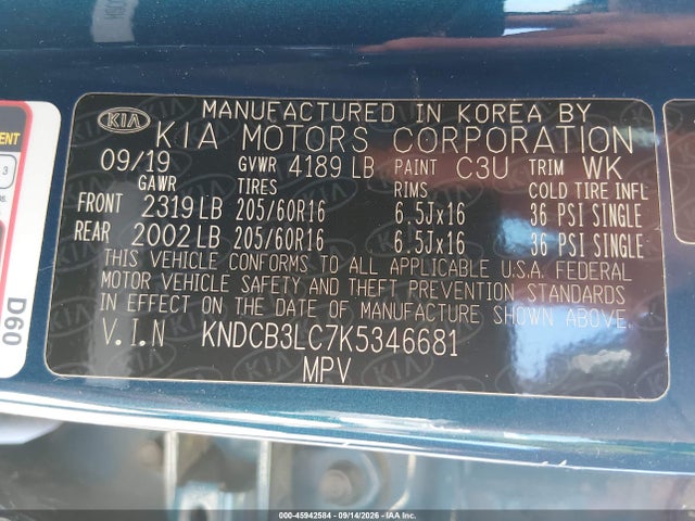 Продаж на аукціоні авто 2019 Kia Niro Lx, vin: KNDCB3LC7K5346681, номер лоту: 45942584