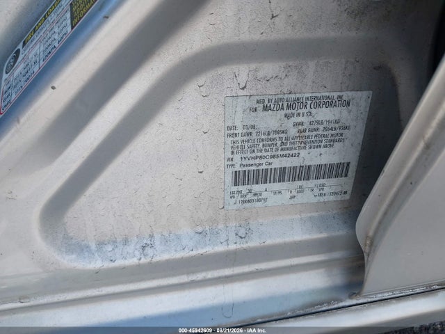45942609 :رقم المزاد ، 1YVHP80C985M42422 vin ، 2008 Mazda Mazda6 I Sport Ve مزاد بيع