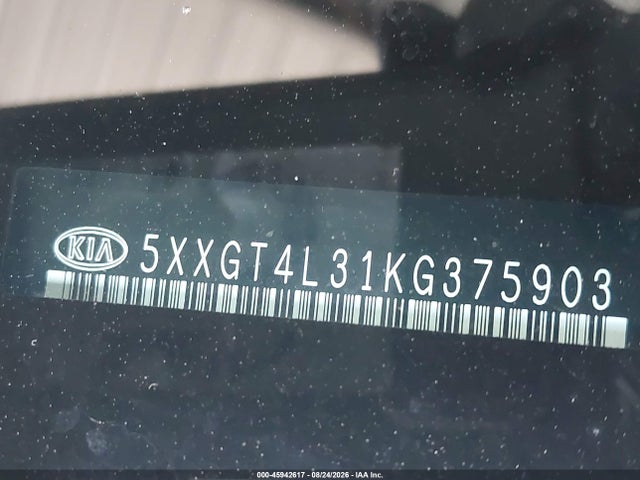 Aukcja sprzedaży 2019 Kia Optima Lx, vin: 5XXGT4L31KG375903, numer aukcji: 45942617