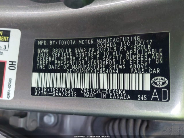 Toyota COROLLA SE 2017 2T1BURHEXHC854044 Image 9