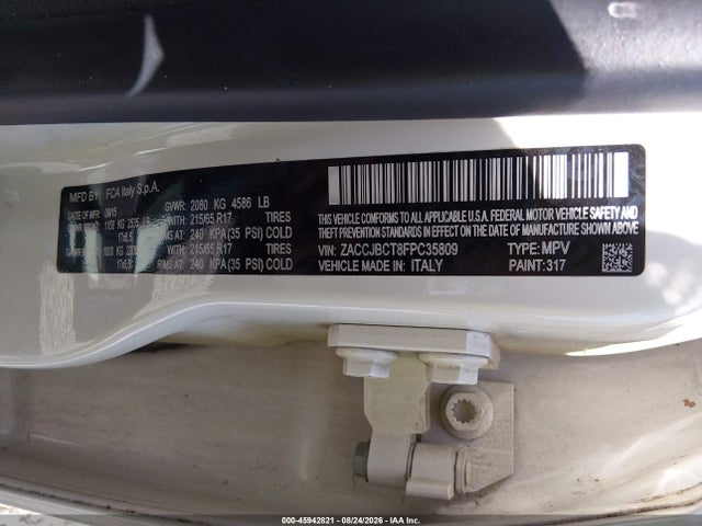 Продажа на аукционе авто 2015 Jeep Renegade Trailhawk, vin: ZACCJBCT8FPC35809, номер лота: 45942821