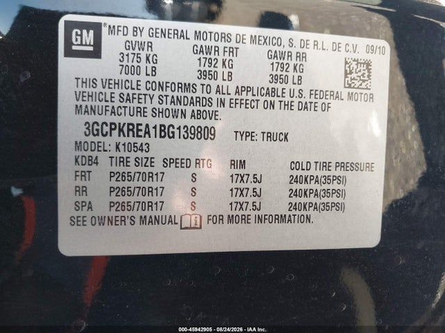 Продажа на аукционе авто 2011 Chevrolet Silverado 1500 Ls, vin: 3GCPKREA1BG139809, номер лота: 45942905